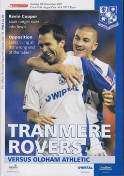 Tranmere Rovers v Oldham Athletic Match Programme 2007-11-06